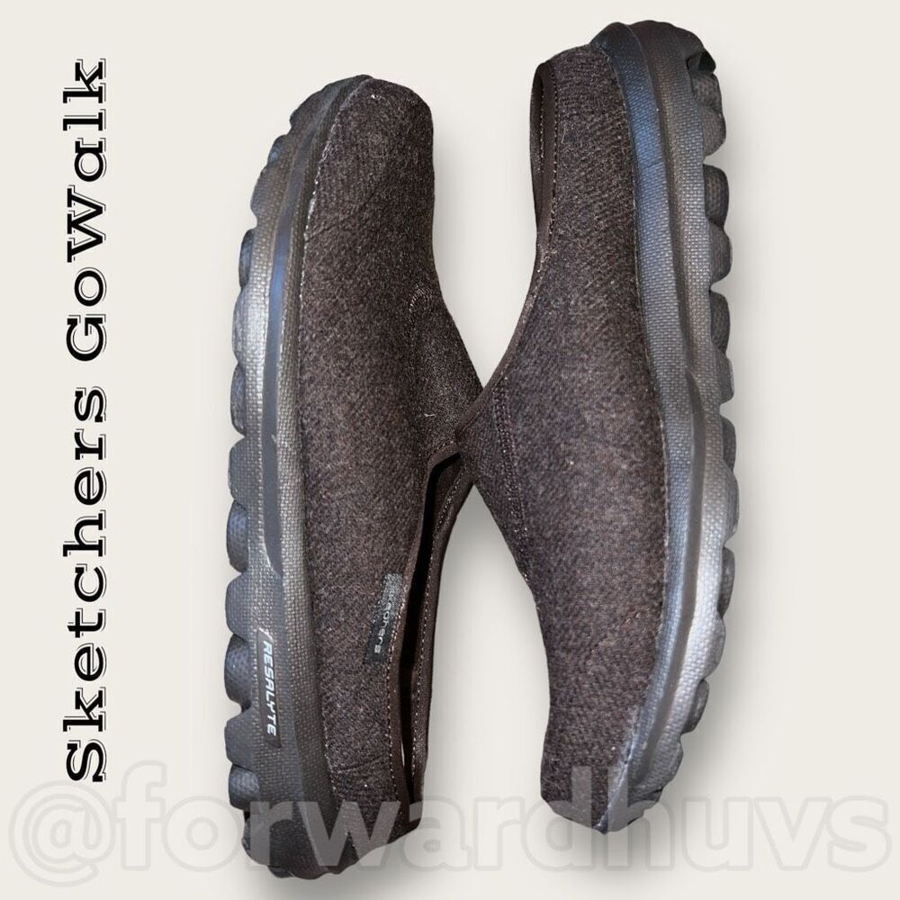 Sketchers GoWalk Chocolate Brown Foam Fit Low Back Shoes Size 8 - Picture 4 of 11